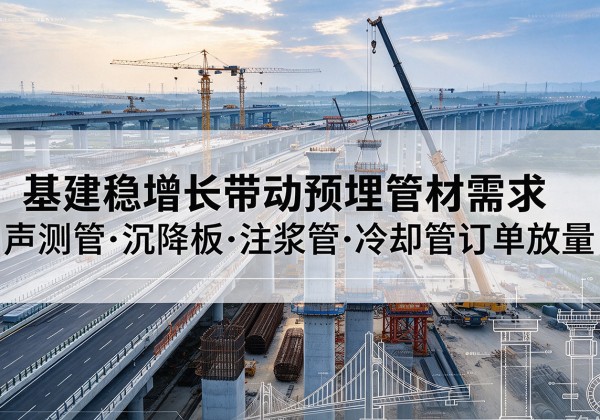 卢氏基建稳增长带动预埋监测管材需求，声测管、沉降板、注浆管订单持续放量